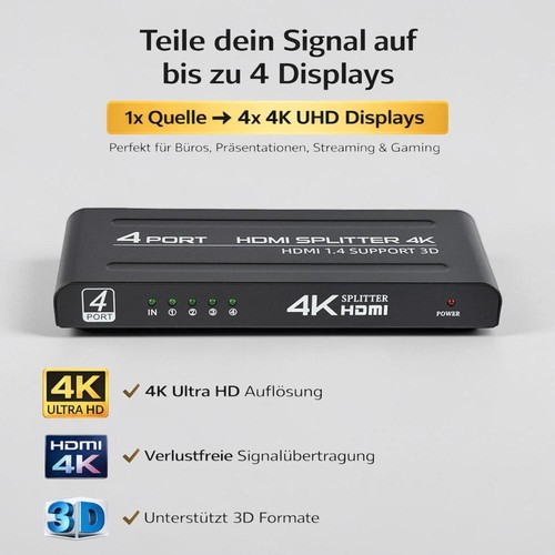 Hdmi splitter 1x4 verteiler - splitter, 4k